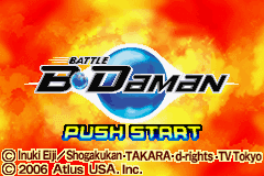 Battle B-Daman title screen for GameBoy Advance